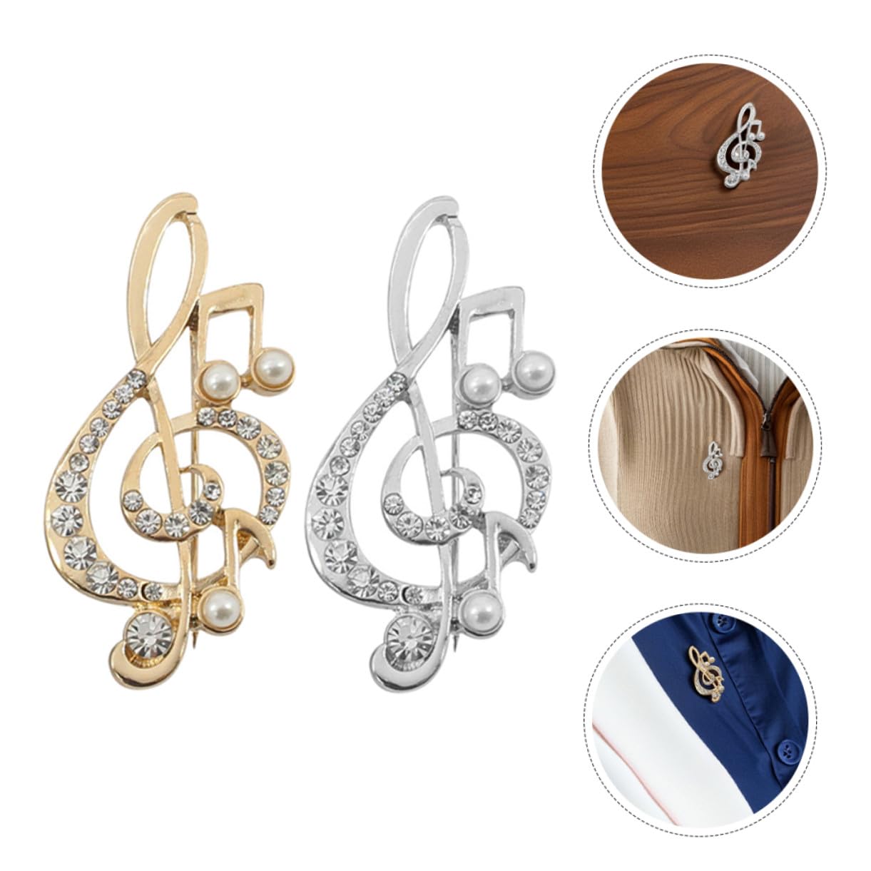 16 Musiknoten Brosche mit Strass Eleganter Anstecker für Anzug Schal und Pullover Langlebiges Legierungsmaterial Stilvolles Schmuckaccessoire für Hochzeit Party und Musiker