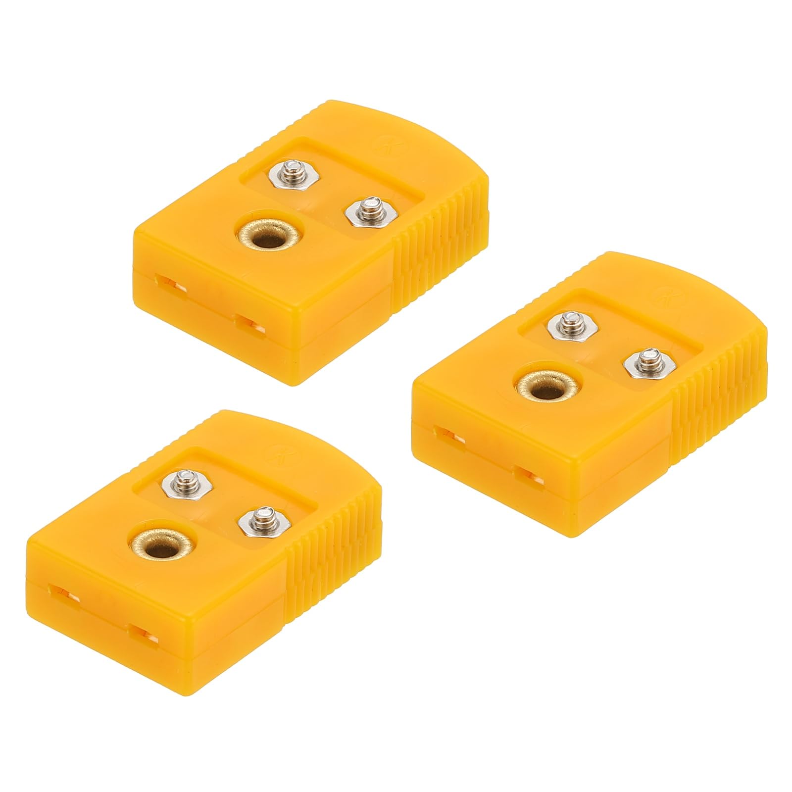MECCANIXITY K Type Thermocouple Wire Connectors Female Plug Adapter High Temperature 120°C(248°F) for Thermocouple Sensor Probe Orange 3pcs