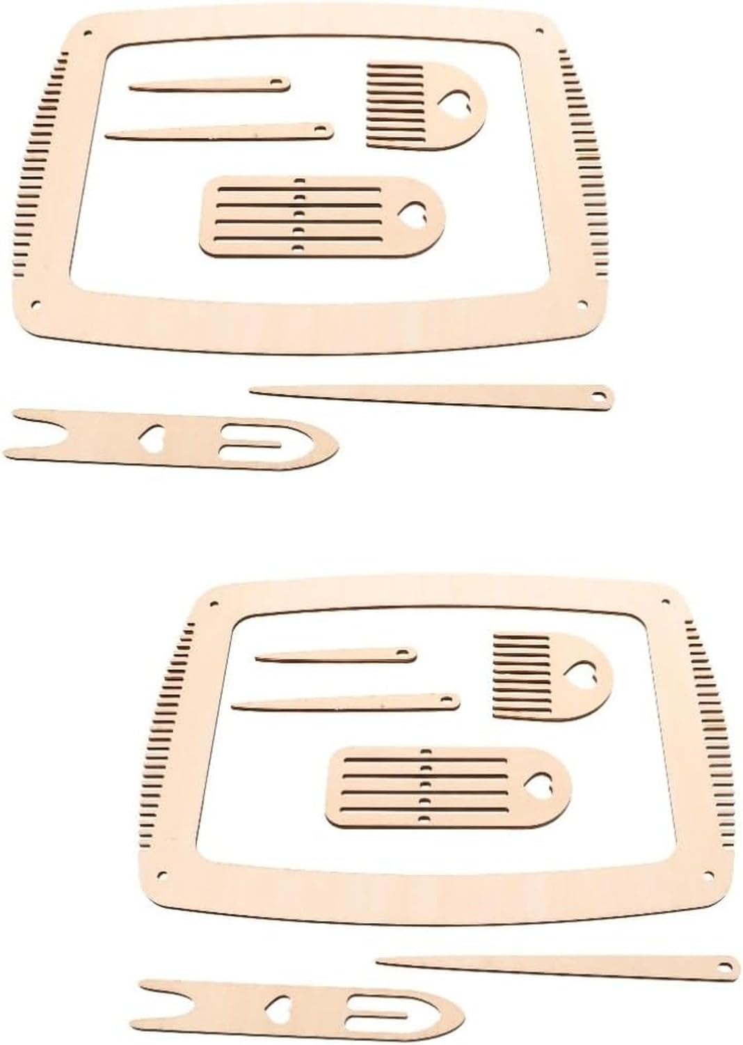 Zestaw drewnianych krosien do, Beigex2pcs, 36.70 X28.00X0.50 CMx2pcs