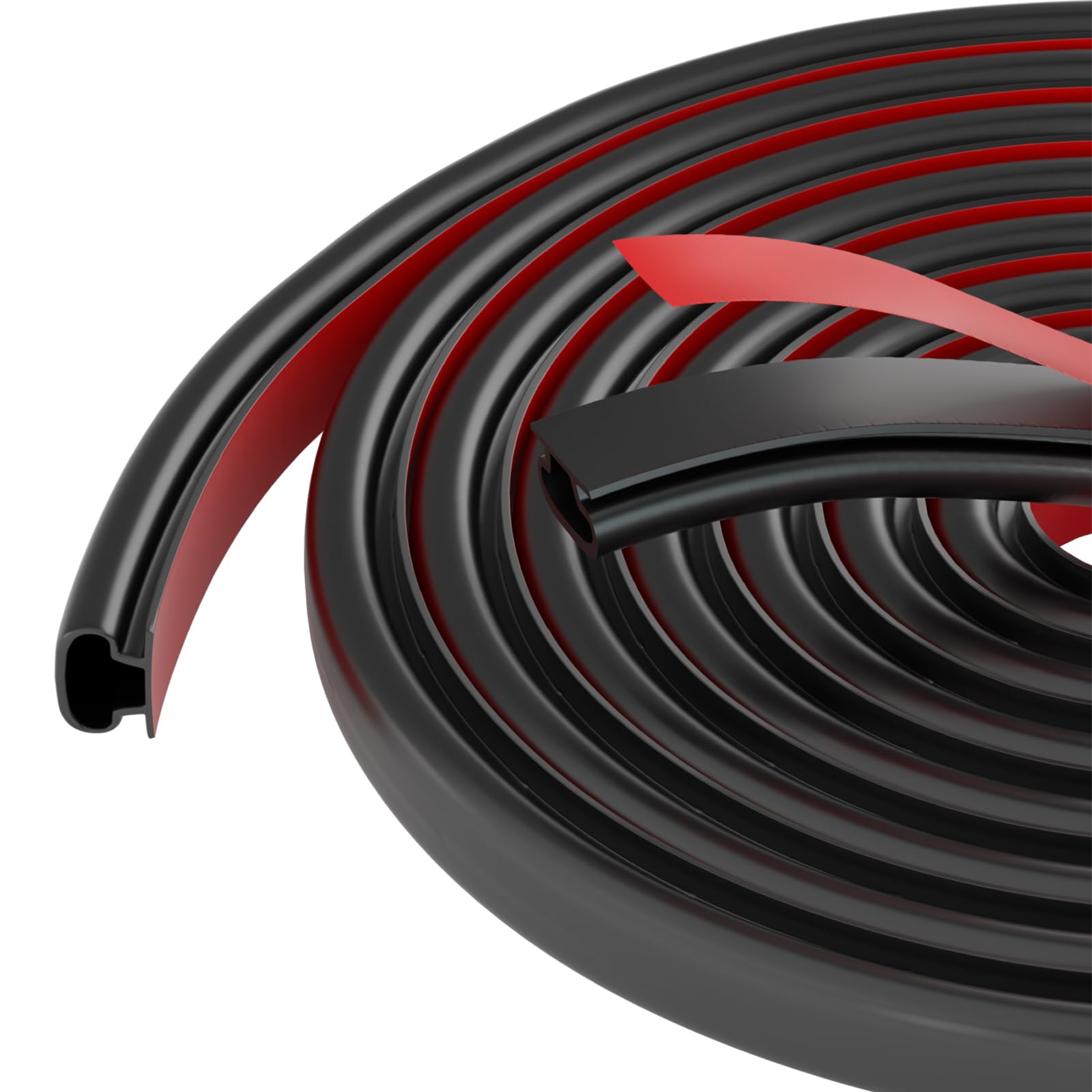 7M D-Shape Rubber Door Sealing Strip, Door Draft Excluder for Door Frame, Self-Adhesive Rubber Door Insulation Strip, Window Weather Strip Replacement for 2.5-5.5mm Gap, Black