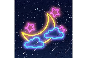 KOBES Moon Cloud Star Neon Sign: Illuminate Your Space with Cosmic Charm