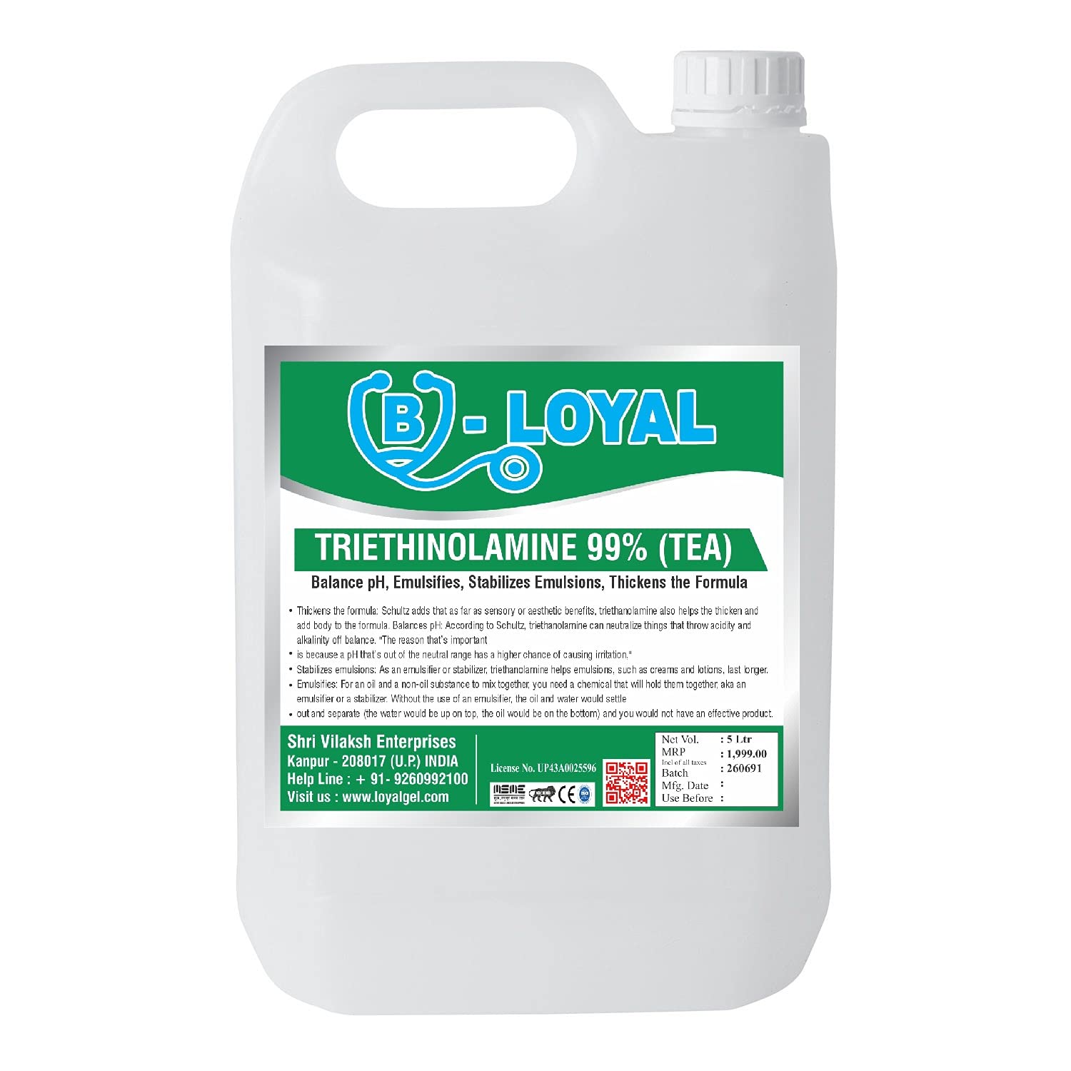 Triethanolamine 99% - High-Quality Emulsifier, pH Balancer, and Chemical Intermediate for Industrial Applications 5 Liter-picture-14