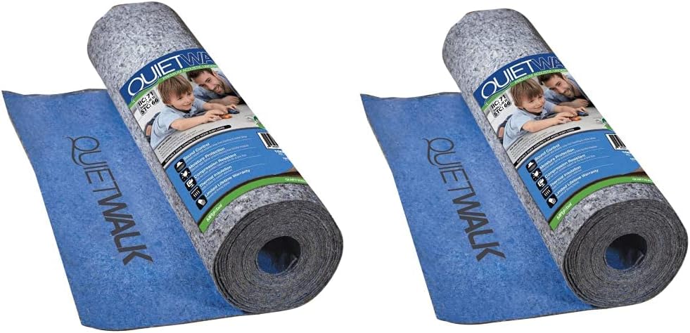 QuietWalk Laminate and Floating Wood Flooring Underlayment Bundle with Attached Vapor Barrier (360 sq. ft + 100 sq. ft) | Sound Reduction, Compression Resistant, Moisture Protection