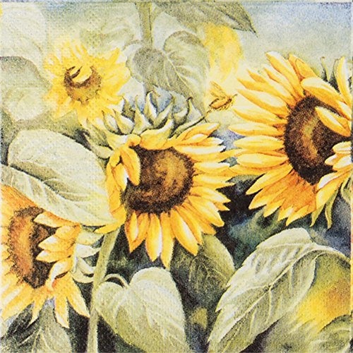 1 redgogo Sunflower Vintage Paper Napkins Decorative Elegant Paper Party Cocktail