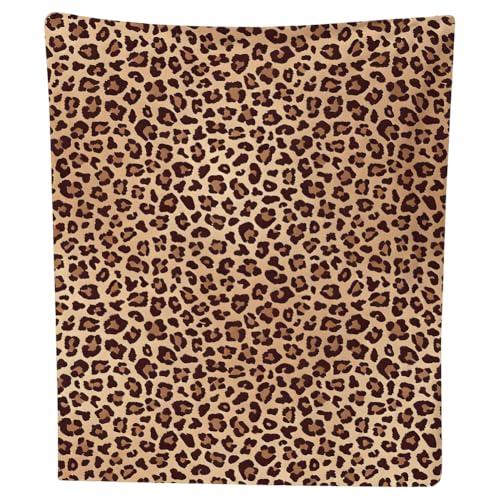 JynxtoyZeal Leopard Print Blanket Leopard Blanket Throw Plush Fleece Blanket Cartoon Anime Quilt Spread Perfect for Home Bedroom Camping100×150cm