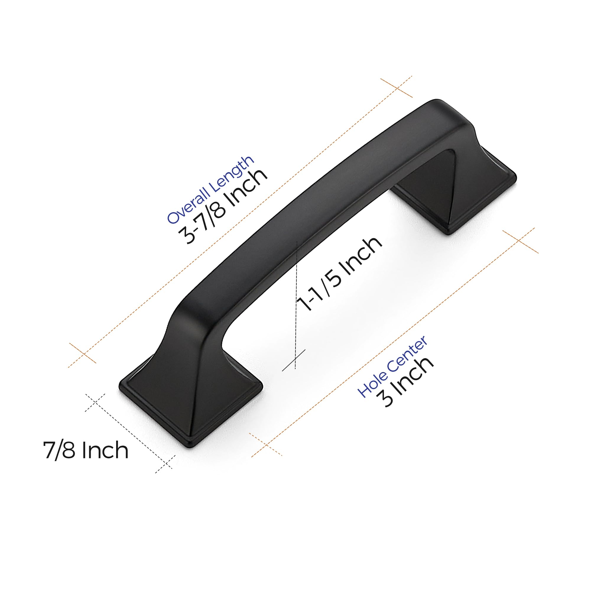 Ravinte Matte Black Square Foot Arch Cabinet Pulls 3 Inch 30 Pack — Amazon image 3