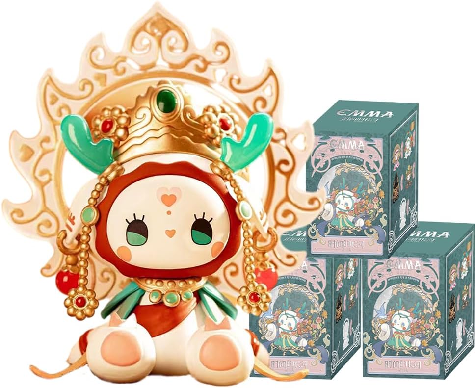 Aven Rabbit Emma River of Time Series Blind Box Action Figures Mystery Box Cute Random Toys Birthday Gifts Christmas Collectible Toy for Desktop Ornaments,3PCS
