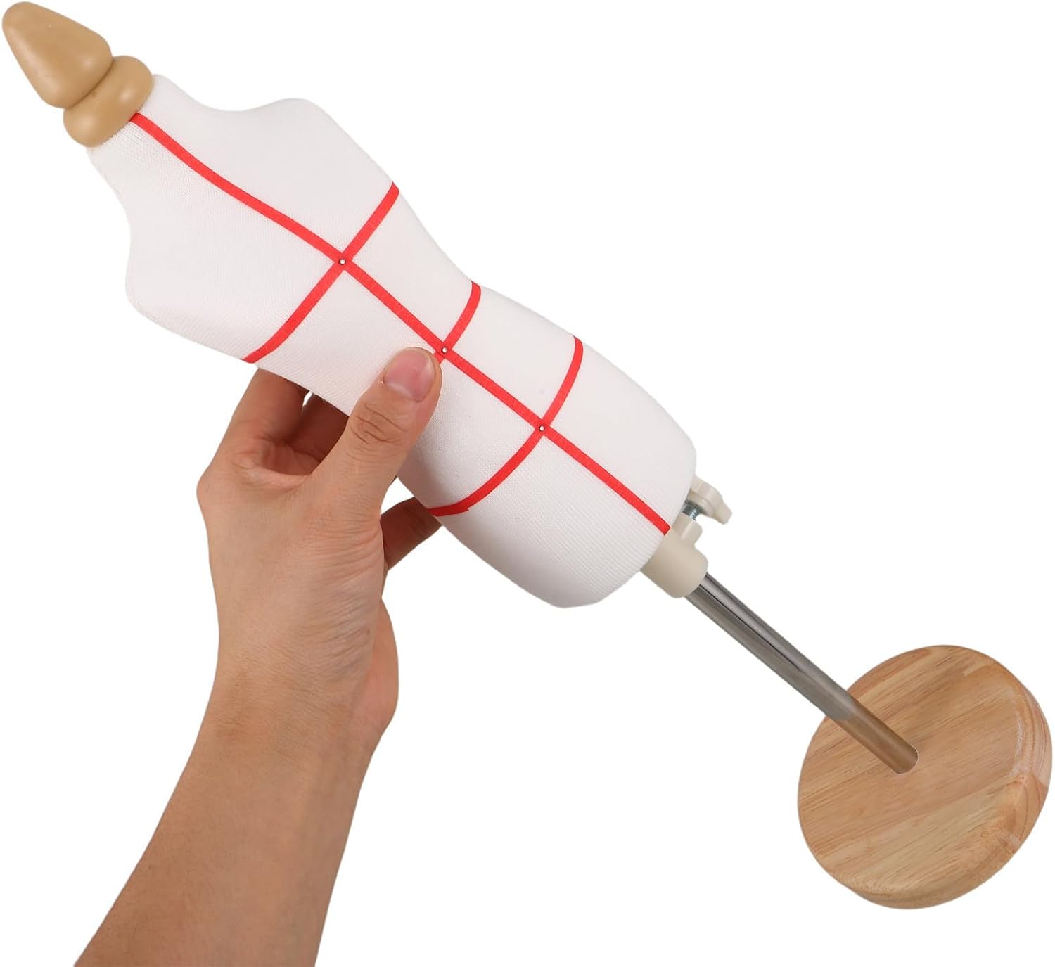 POPETPOP Form Wooden Design Fashion Sewing with for Adjustable Portable Dressmaking Dress Mannequin Miniature Height 12.2-18.9 Inches Stand , Prototype Female for Classroom Lessons