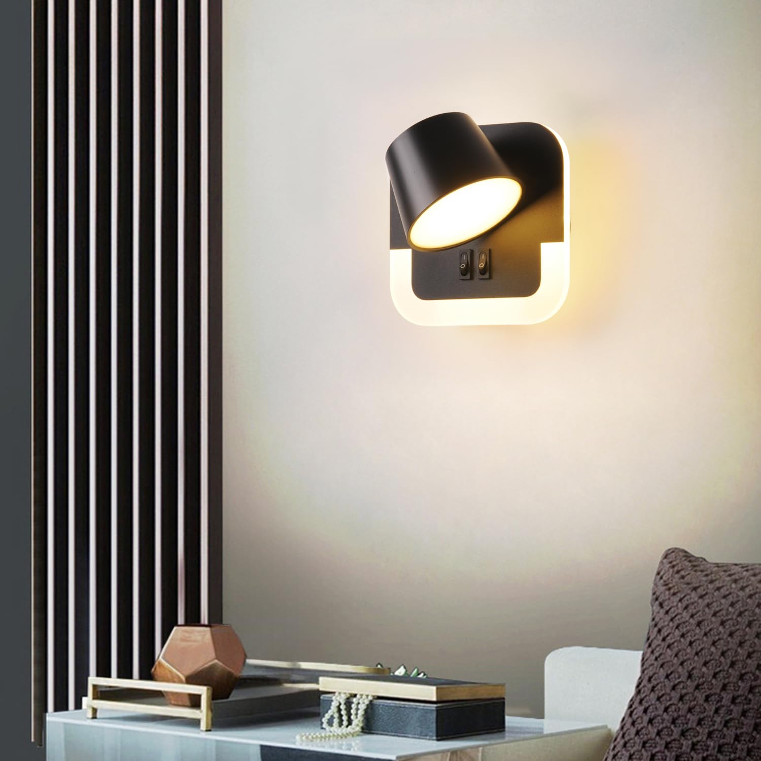 Lampe de Lecture LED, Applique Murale LED, Liseuse de Chevet Réglable, 3W 9W 3000K Liseuse Tete de Lit pour chambre à coucher,salon - Maison