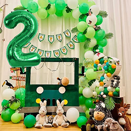 Image of TONIFUL Green 40 inch Digital 2 Balloon for Birthday, Wedding, Anniversary Party Decorations