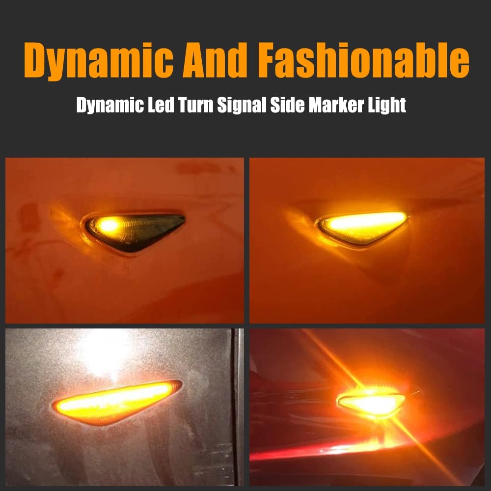 Intermitentes AutomóViles 2 Uds Luces LED Dinámicas De Señal De Giro De Coche Luces De Posición Lateral De Coche Para Fiat 124 Para Spider 2017-2020 Giro Intermitentes ( Color : Dynamic Crystal )