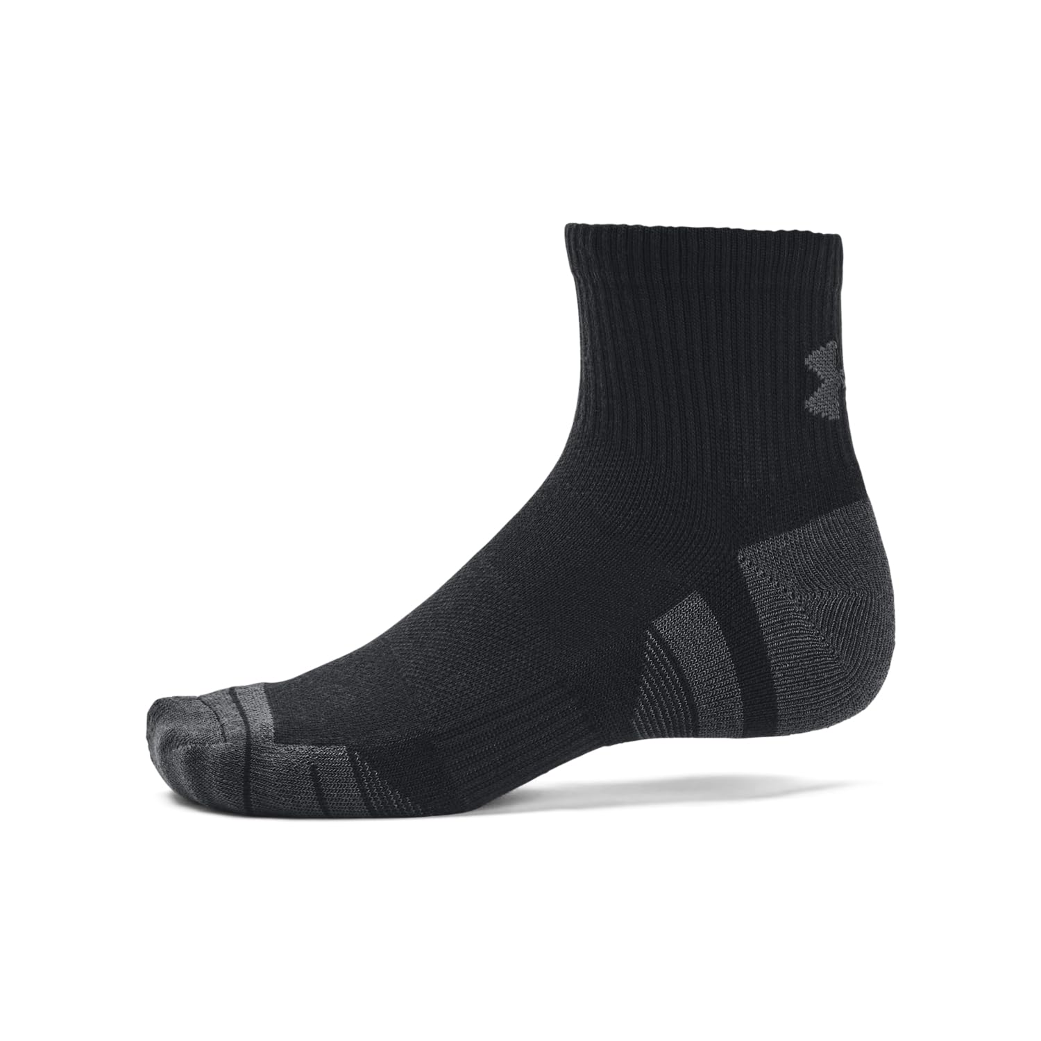 Under Armour UA Performance Tech 3pk Qtr, Black, MD, Black / Black / Jet Gray - Image 4