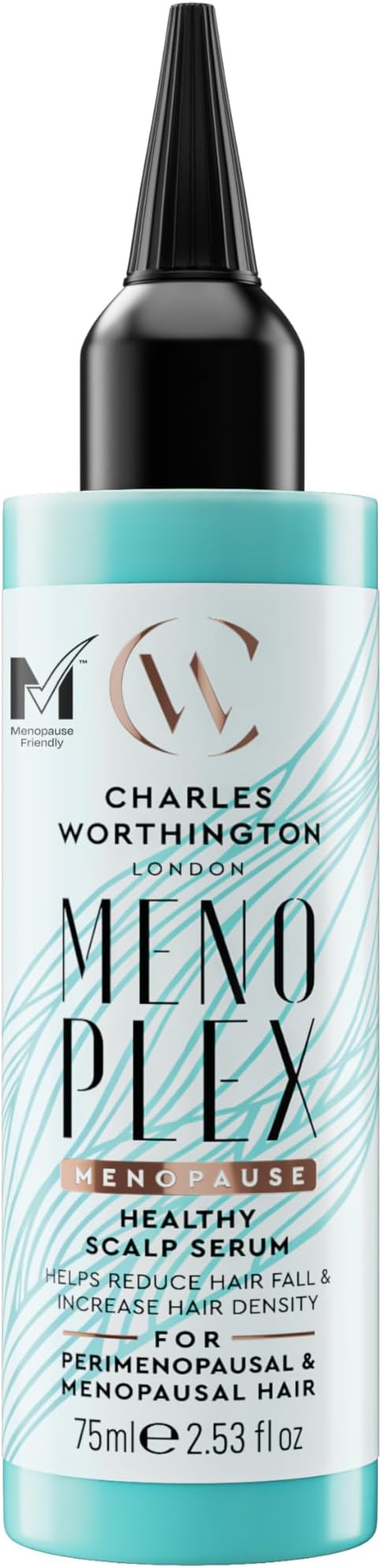 Charles Worthington MenoPlex Menopause Healthy Scalp Serum, Hydrating Hair Serum for Dull Dry Hair, Nourishing Serum for Menopausal Hair, 75ml
