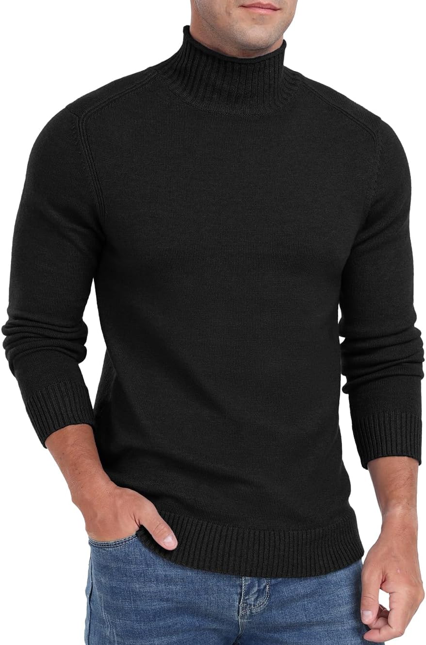 Sailwind Mens Knitted Pullover Sweater Casual Mock Turtleneck Raglan Sweater - Image 3
