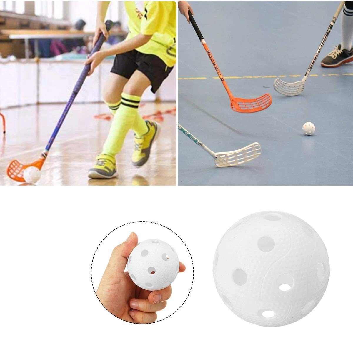 KINGDUO 72mm 26-Hole PVC Plastic Floorball Training Ball