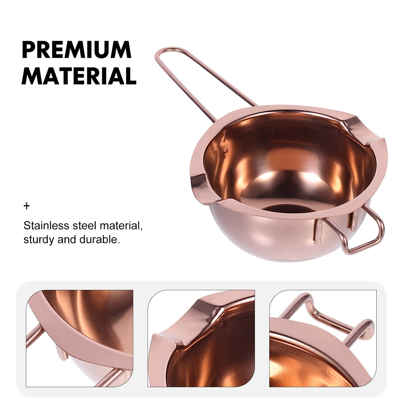 BEBEMOKO 1pc Stainless Steel Melting Pot for Baking Cheese Butter Melting Bowl Double Boiler for Chocolate Candy Easy to Use
