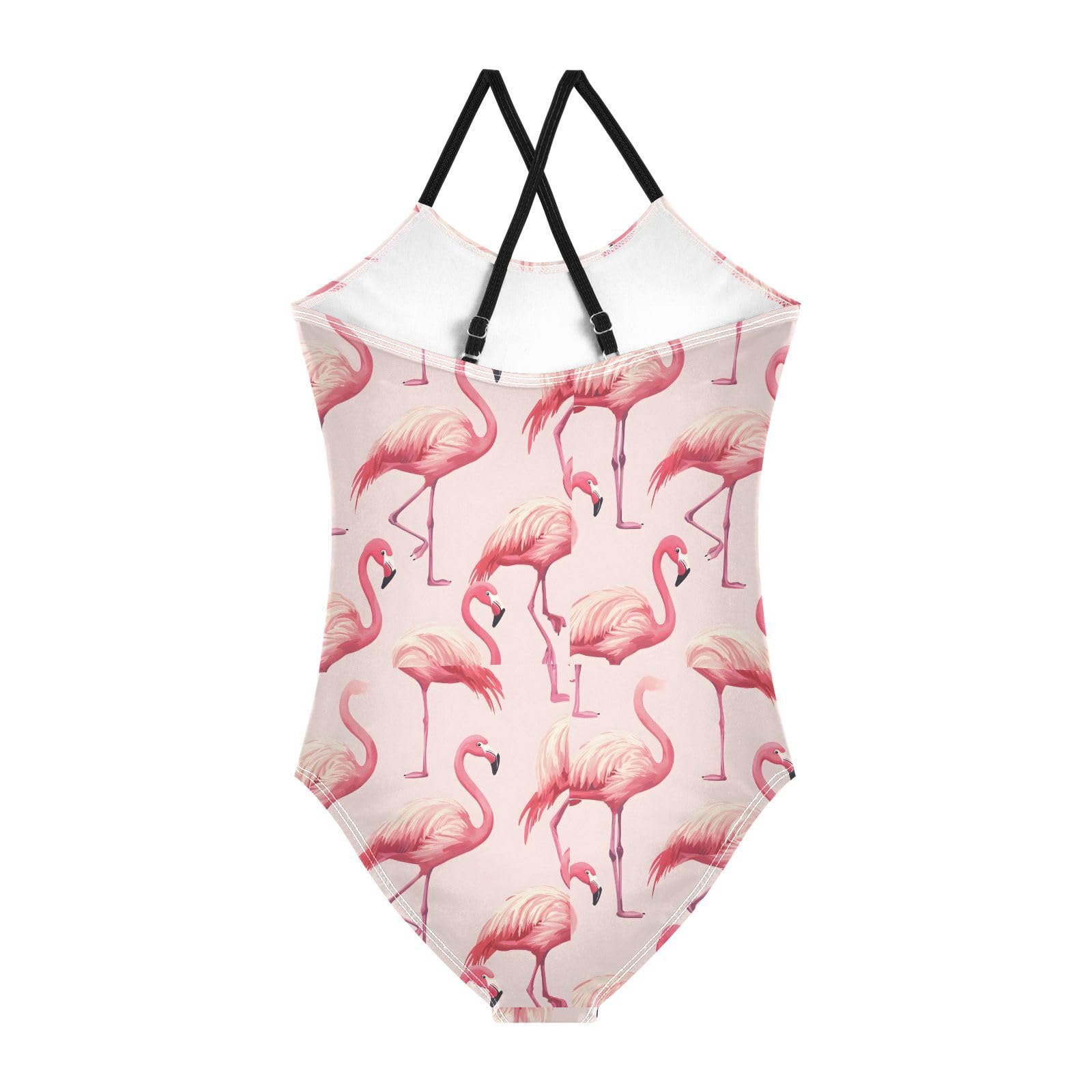 ALAZA Cute Flamingo Bird Girls Swimsuit Bathing Suit Beach Swimwear One Piece 3T