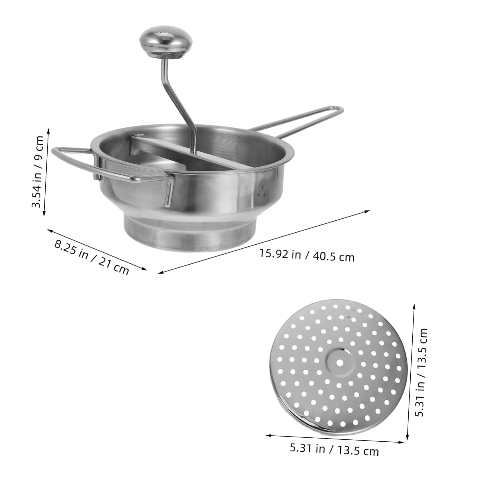 STOBAZA 1 Set Stainless Steel Potato Ricer Masher Ergonomic Manual Tool for Smooth Mashed Potatoes Versatile Kitchen Essential for Easy Mashing Crushing Compact Design for Convenient
