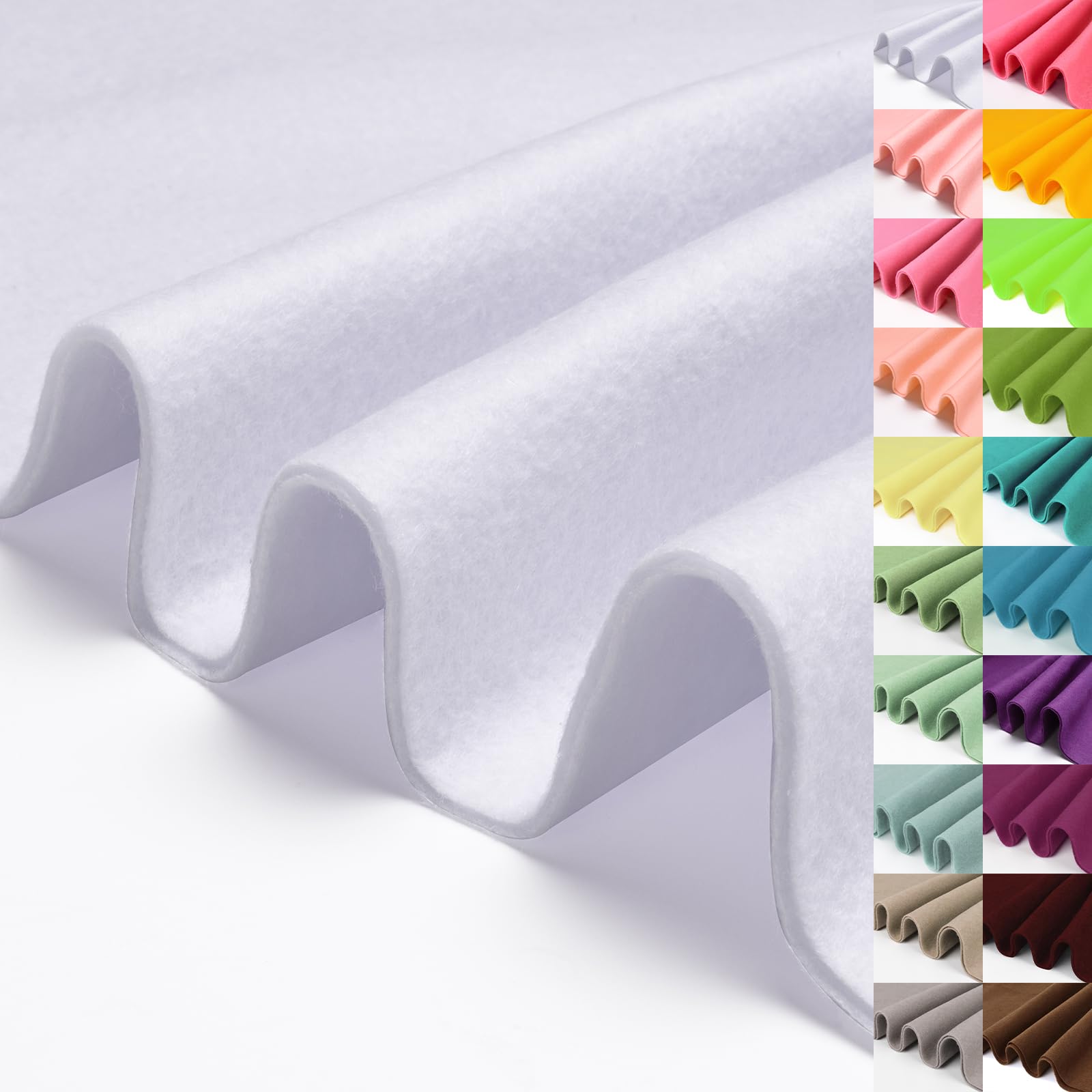 Pure White Large Felt Fabric 36" X 36 "1.4 mm 1 Square Yard
