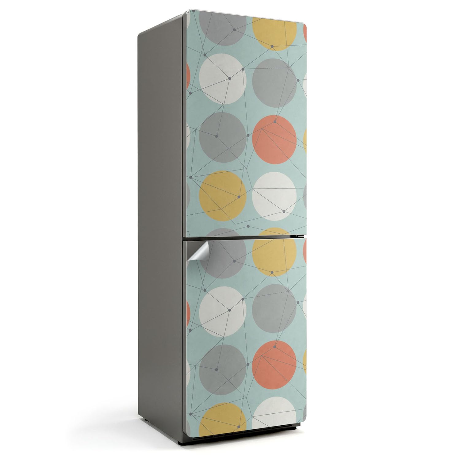 Autocollant porte réfrigérateur 60x190 cuisine sticker géométrique