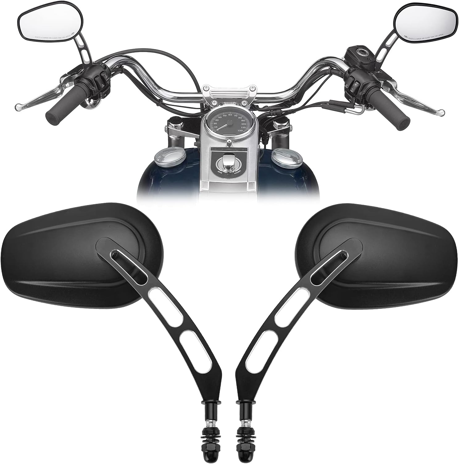 Specchietti Moto Per Manubrio 22 Mm | Regolabili 360° Per Scooter E Cruiser - Foto 10