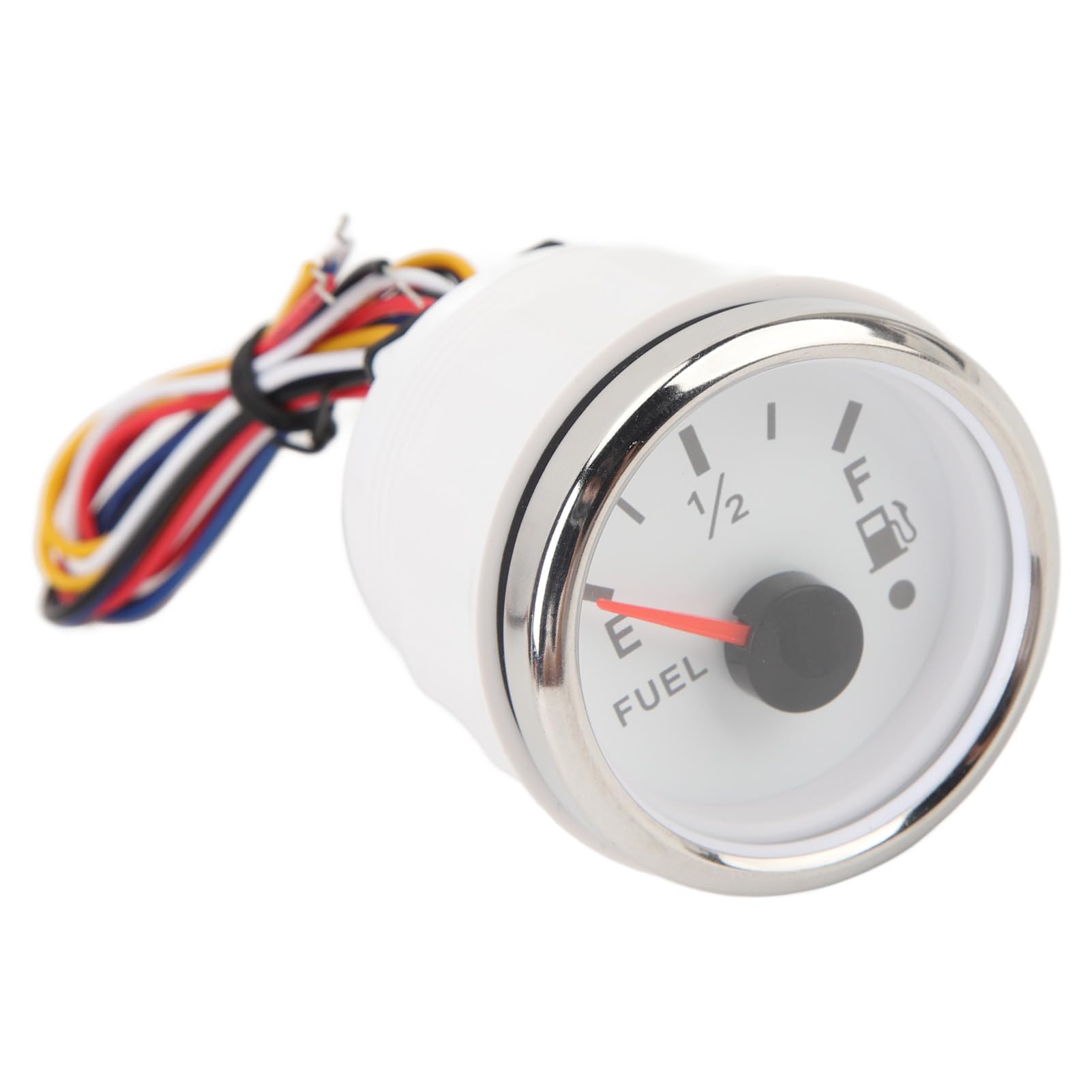 Bootskraftstoffmesser, 240–33 Ohm, 52 Mm, Digitale Kraftstoffstandsanzeige E-1/2-F, Universell, DC9–32 V, Kompakt, mit Bunter Hintergrundbeleuchtung für Wohnmobile (Weißes Zifferblatt,