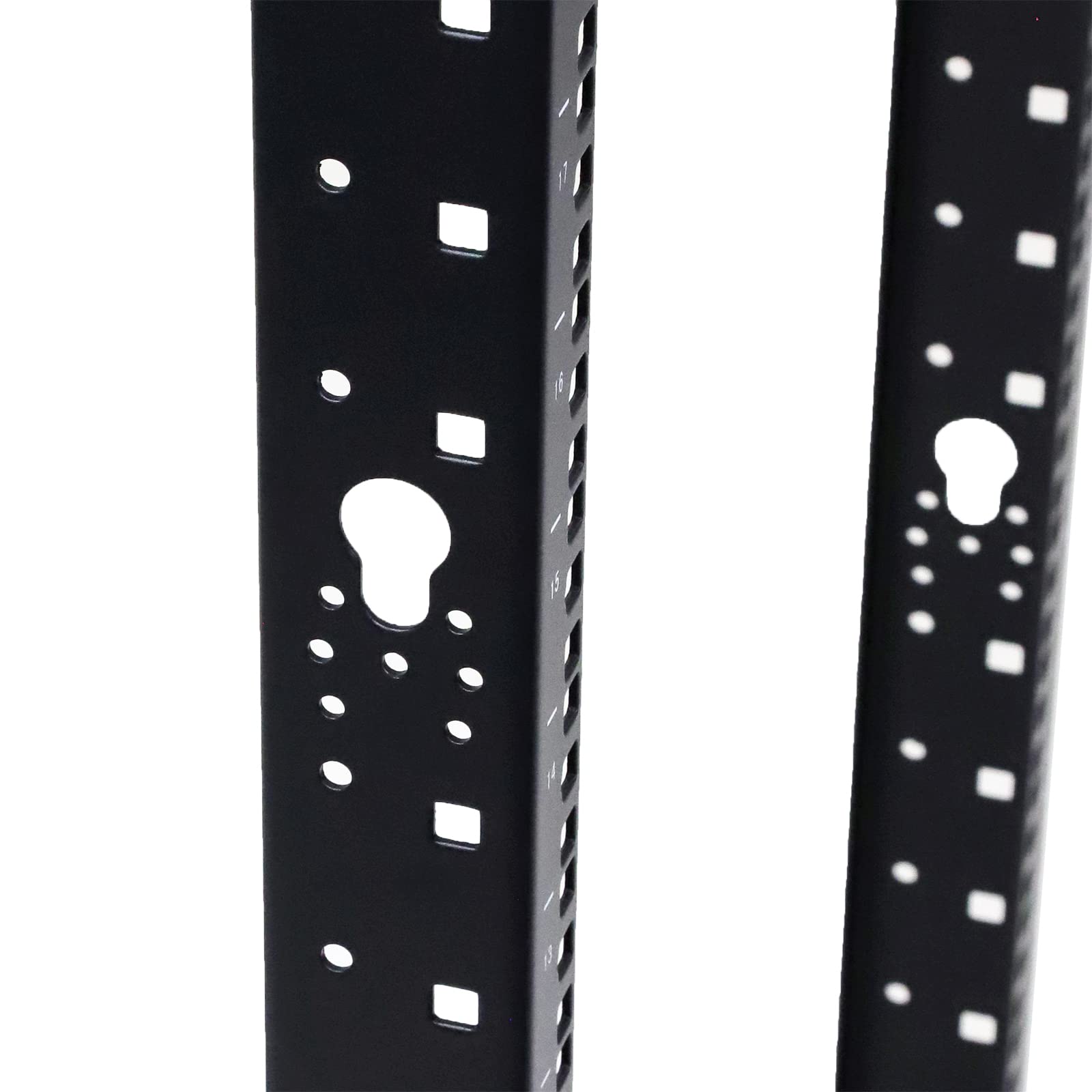 AEONS 27U 4-Pfosten-IT-Server-Rack mit offenem Rahmen, 48,3 cm tiefenverstellbar (55,9 cm bis 101,6 cm), Netzwerkausrüstung, AV-Ausrüstung mit Rollen und Kabelmanagement