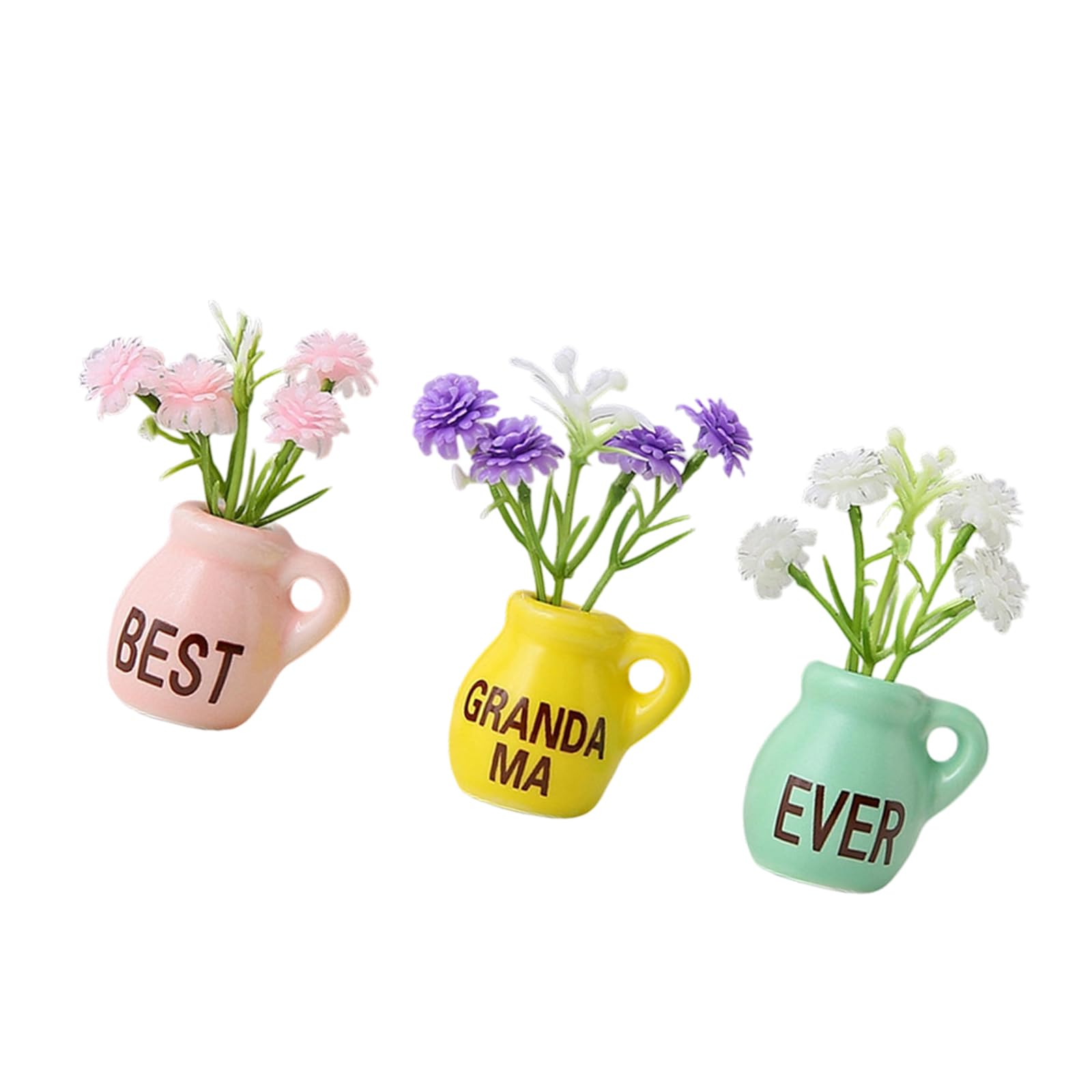 Oxxggkao Minis Vase Magnets for Fridge Minis Ceramic Vase with Artificial Flower Refrigerator for Kitchen Locker Decors Refrigerator Decorative