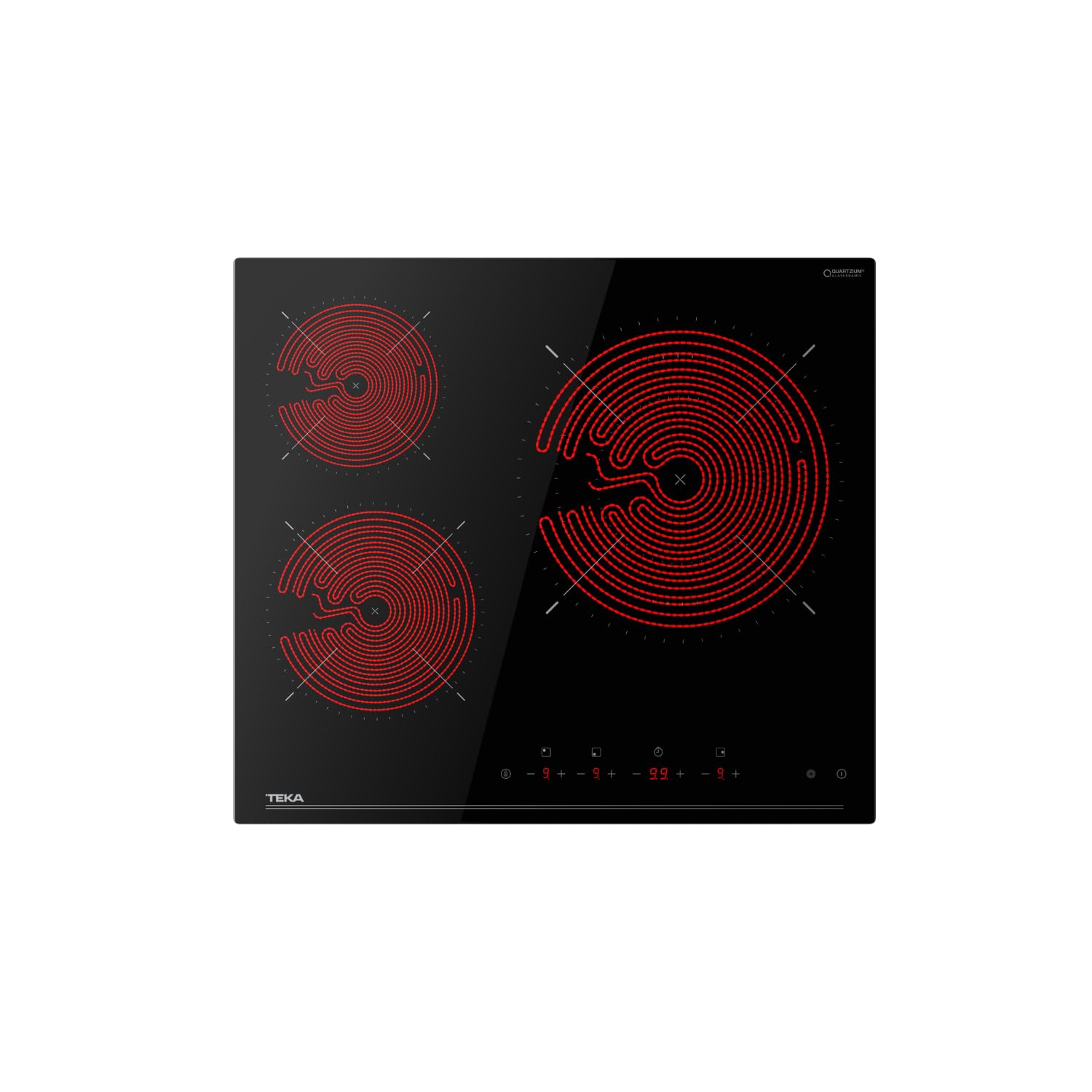 TEKA Placa Vitrocerámica 3 Zonas, Superficie de Cristal Templado, 60 cm