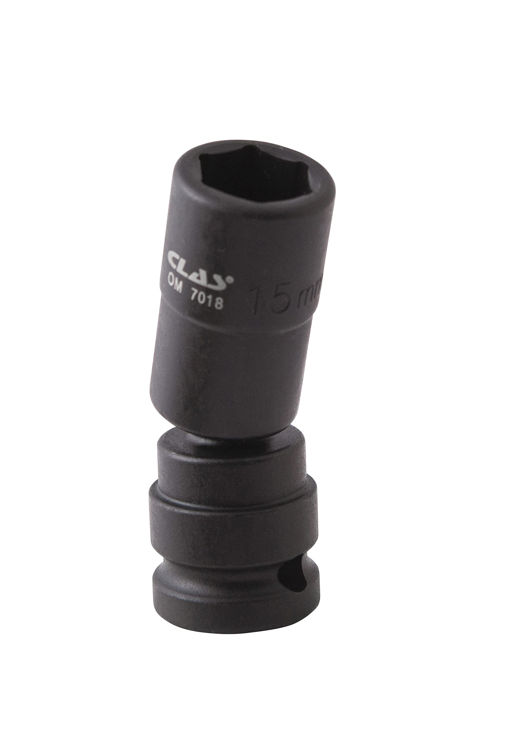 CLAS Equipements Hex Socket 15 mm L.69 mm for Impact Wrench 1/2 Inch - SA 0493, Grey