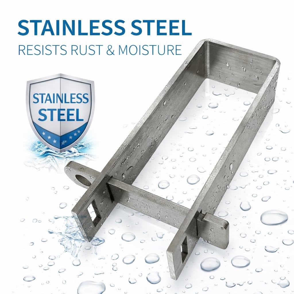 FERPASA® - Cierre Portacandados para Verja 180 mm – Acero Inoxidable, 2 Posiciones de Cierre, Agujero 14 mm – Cierre de Seguridad para Cancelas y Verjas (Acero inoxidable)