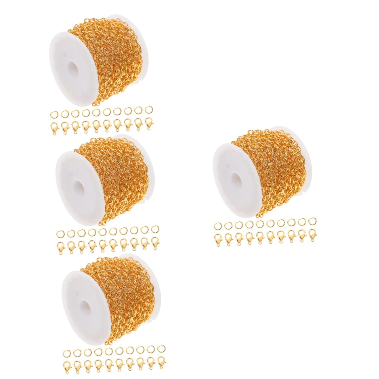SHINEOFI 4 Set Gioielli Fatti A Mano Catena Collana di Catene Catena A Mano Collana A Catena con Fibbie Catena per La Collana Catenacci per Fai da Te Braccialetto A Catena Produzione di