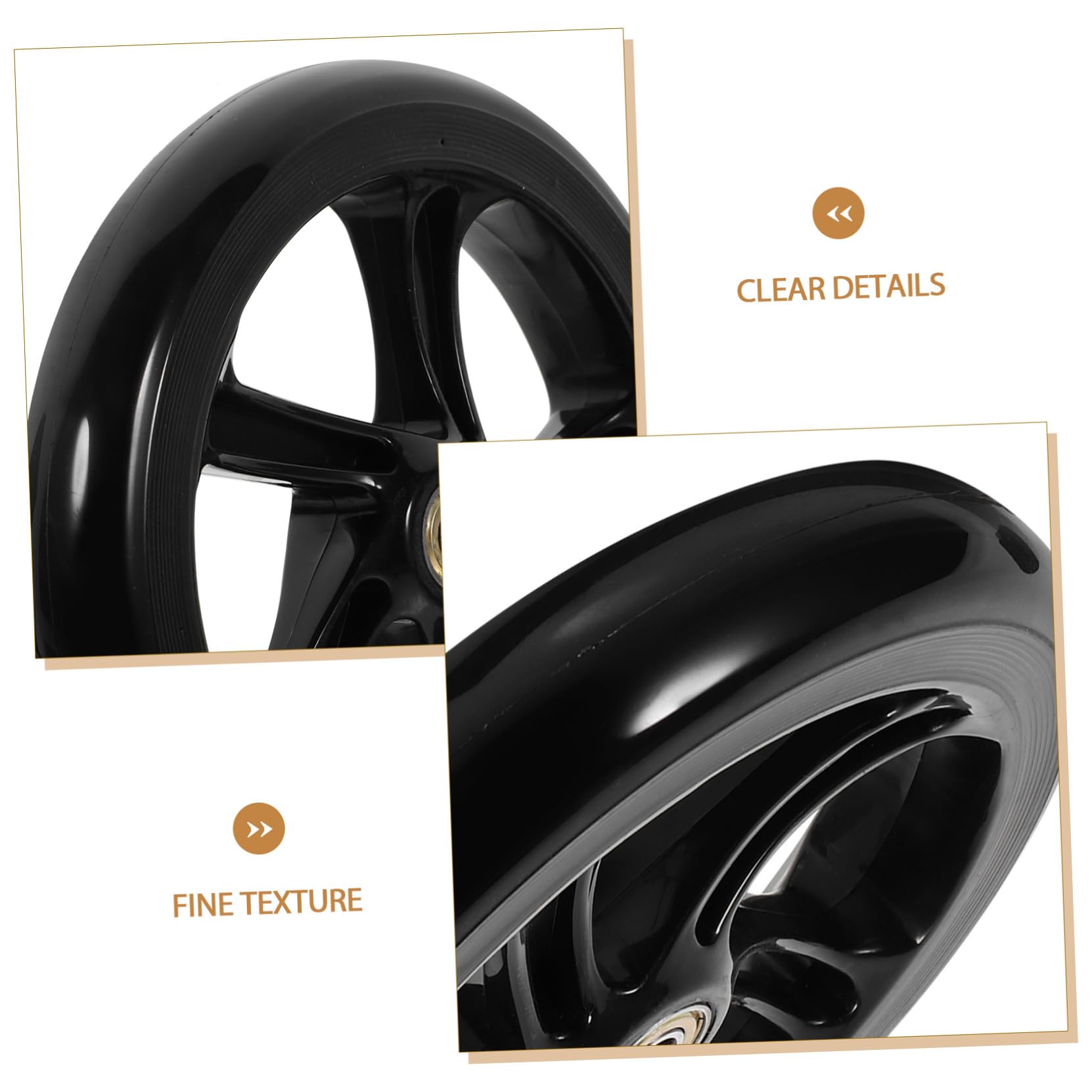 COLLBATH 2 Pièces Roues de Scooter PU Résistantes à l'usure Lot de Roues Flexibles pour Trottinette Fauteuil à et Skate Installation Facile