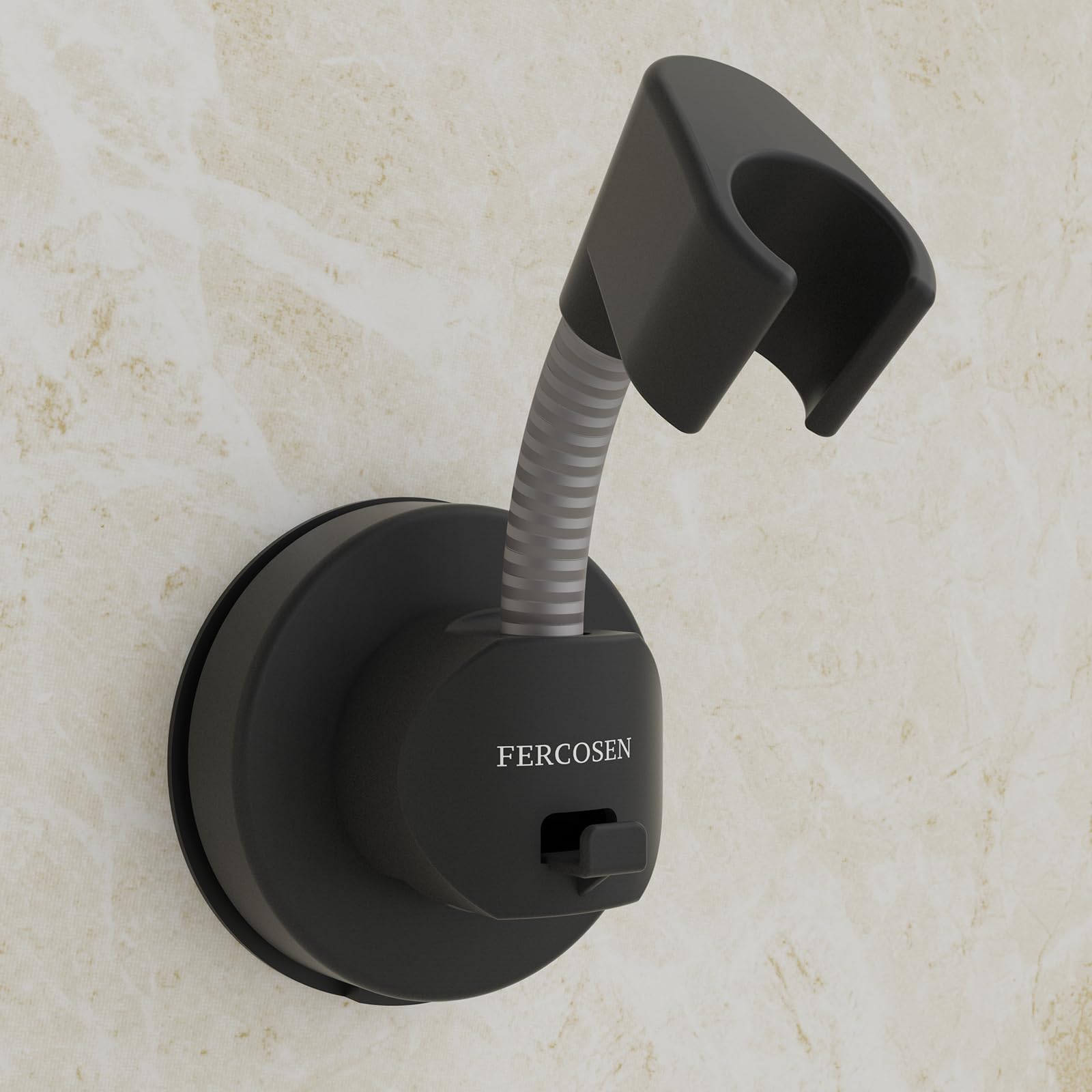 FERCOSEN 360° Swivel Adhesive No-Drill Shower Head Holder | 2 Pads | Gray