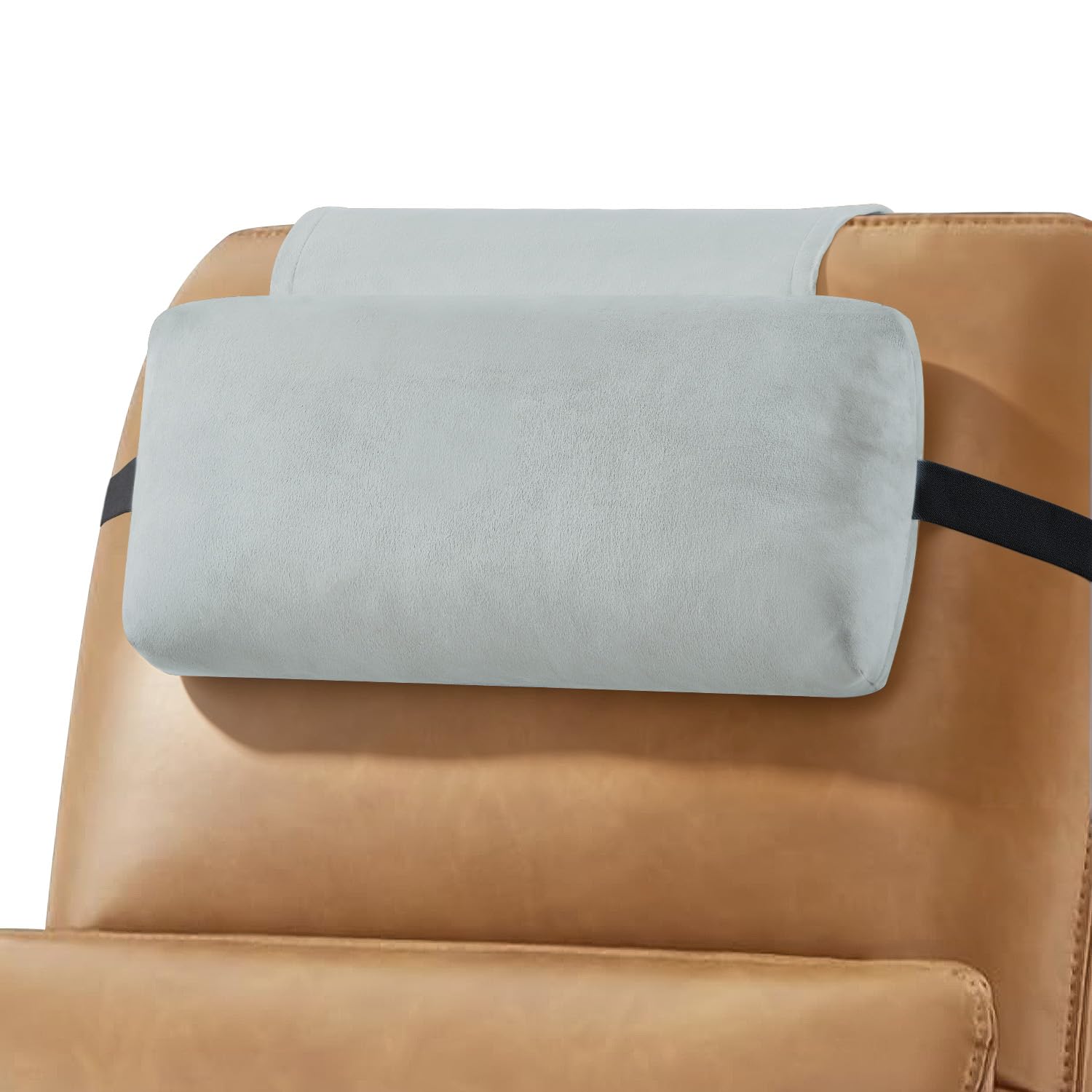 Head Recliner Pillow Adjustable Shredded Memory Foam Headrest Pillows for Recliner Chairs,Non-Slip Velvet Cushion for Pain Relief Neck Support Pillow for Travel Home Sofa Armchair with Zipper Cover