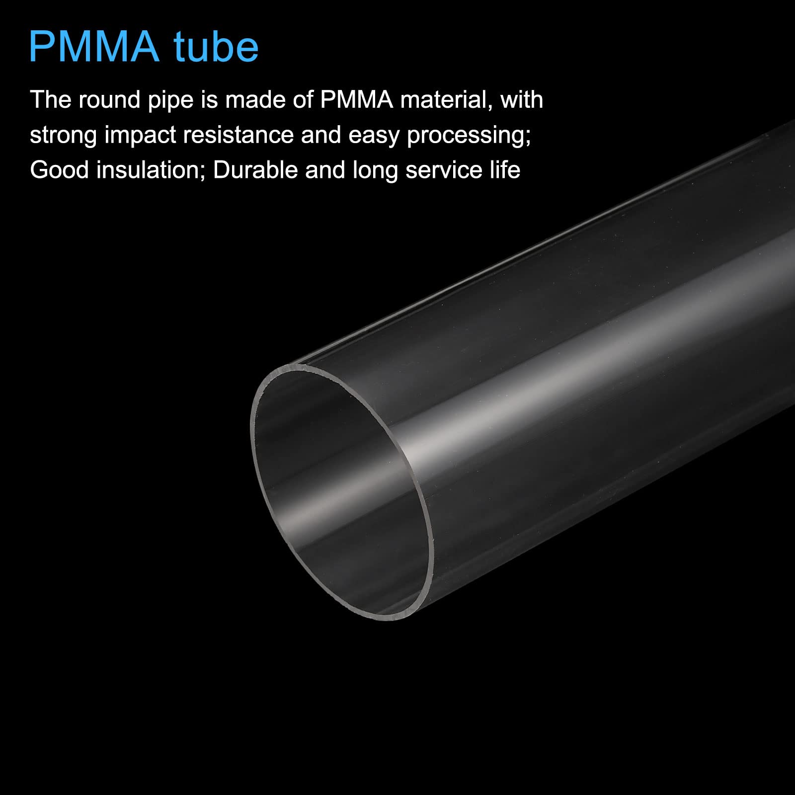 Tube Rond Acrylique Rigide Transparent 76 Mm DI X 80 Mm DE X 305 Mm - Idéal Bricolage, DIY Et Décoration