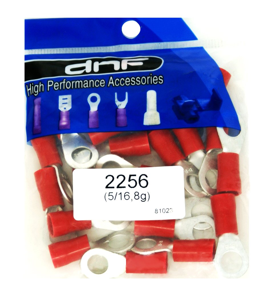 DNF 100 Pack Copper 8 Gauge Red Ring Terminals Electrical Wire Connectors 5/16"