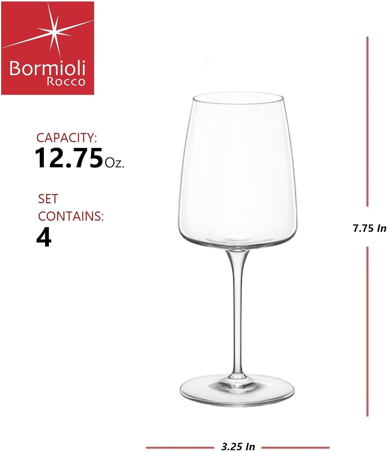 Bormioli Rocco Planeo 12.75 oz. White Wine Glasses, Set of 4
