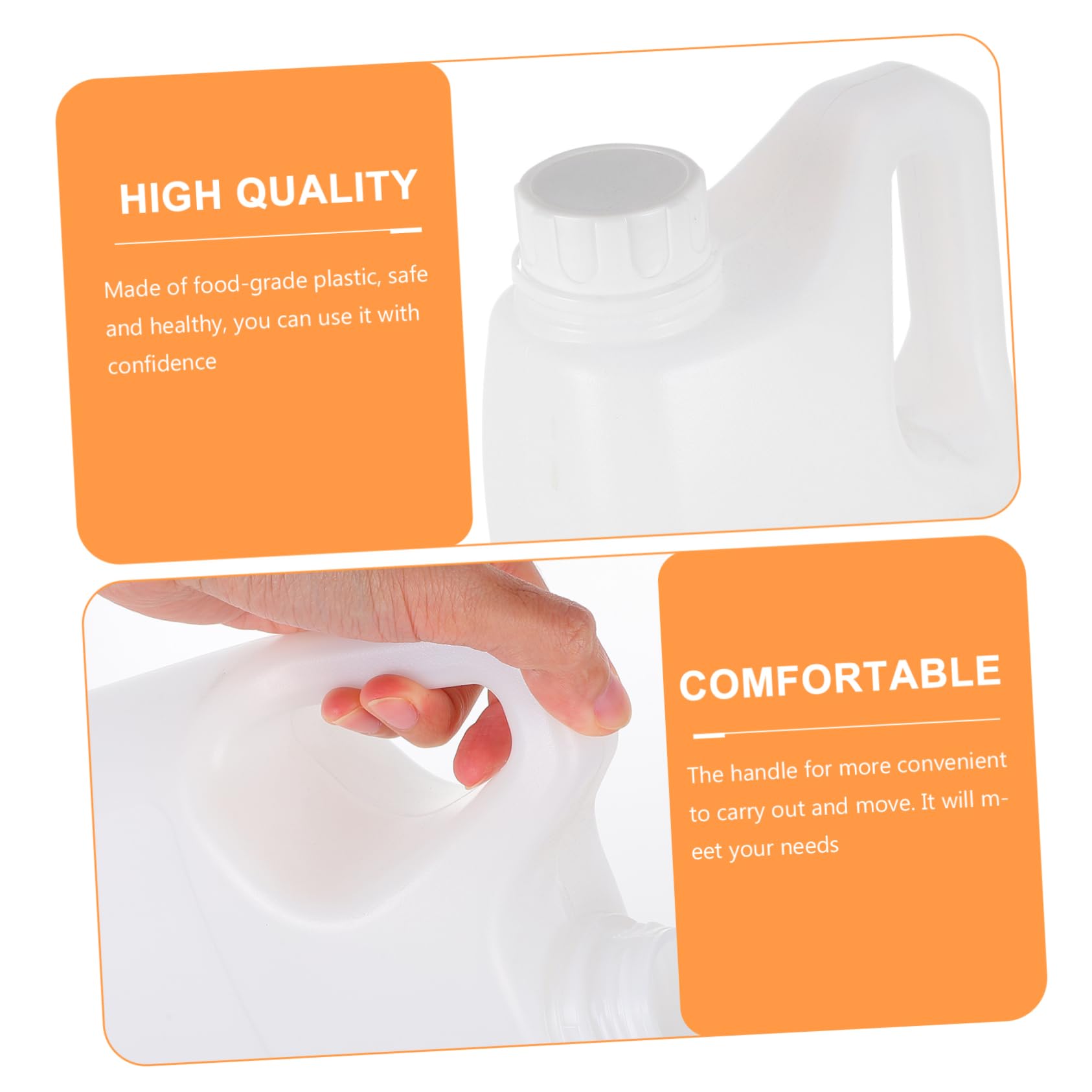 BRIGHTFUFU 2l Juice Bottle Handle Hdpe Plastic Safe Healthy Multi-functional Juice Honey Container Random