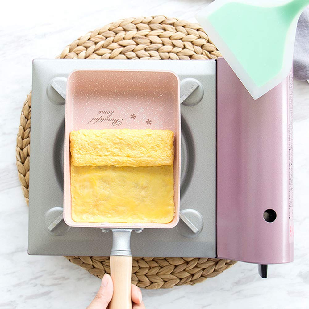 Haptufer Tamagoyaki Poêle à Omelette Japonaise, Poêle à Oeufs carrés avec revêtement Anti