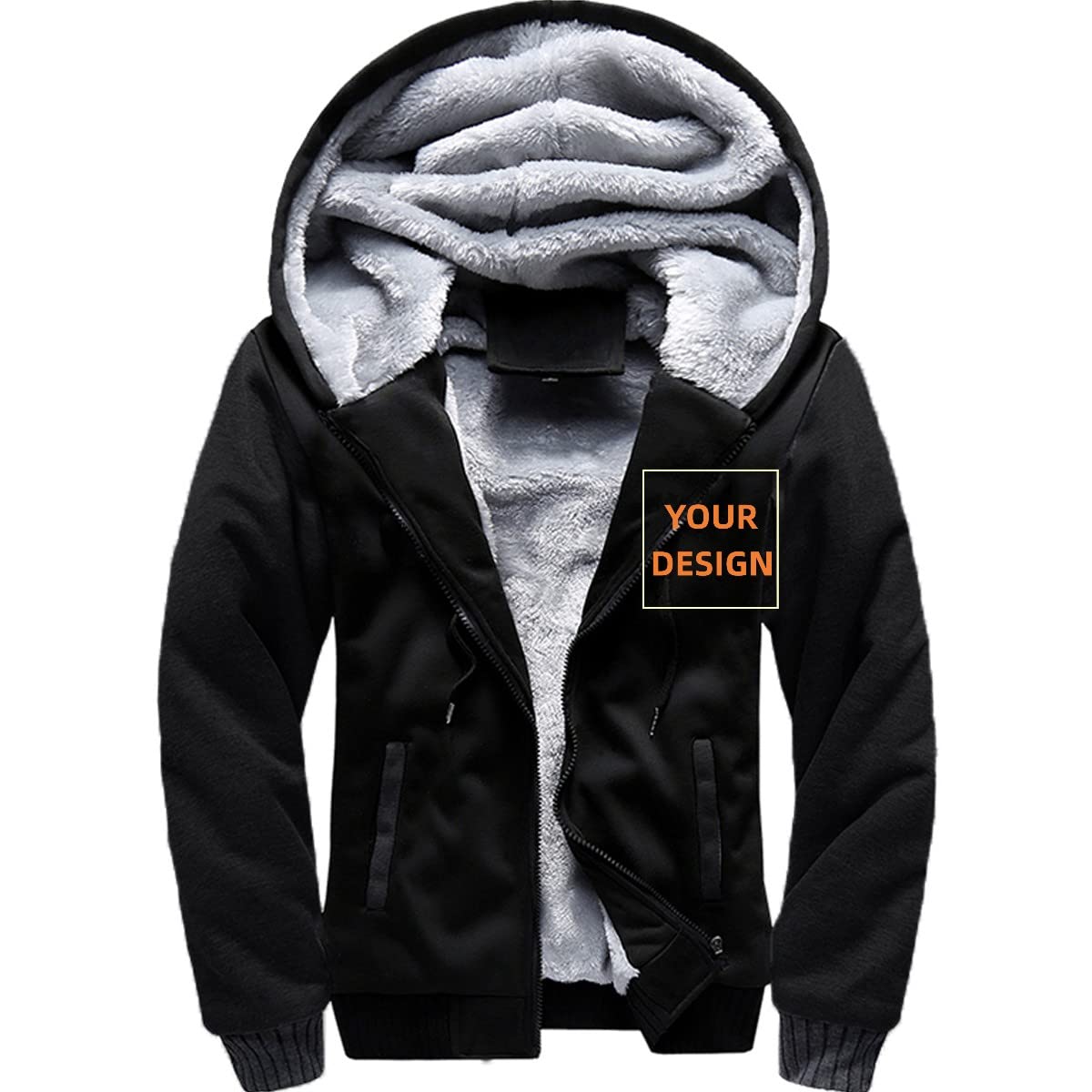 Custom Varsity Jacket Personalized Hoodie Mens Heavy Weight Fleece