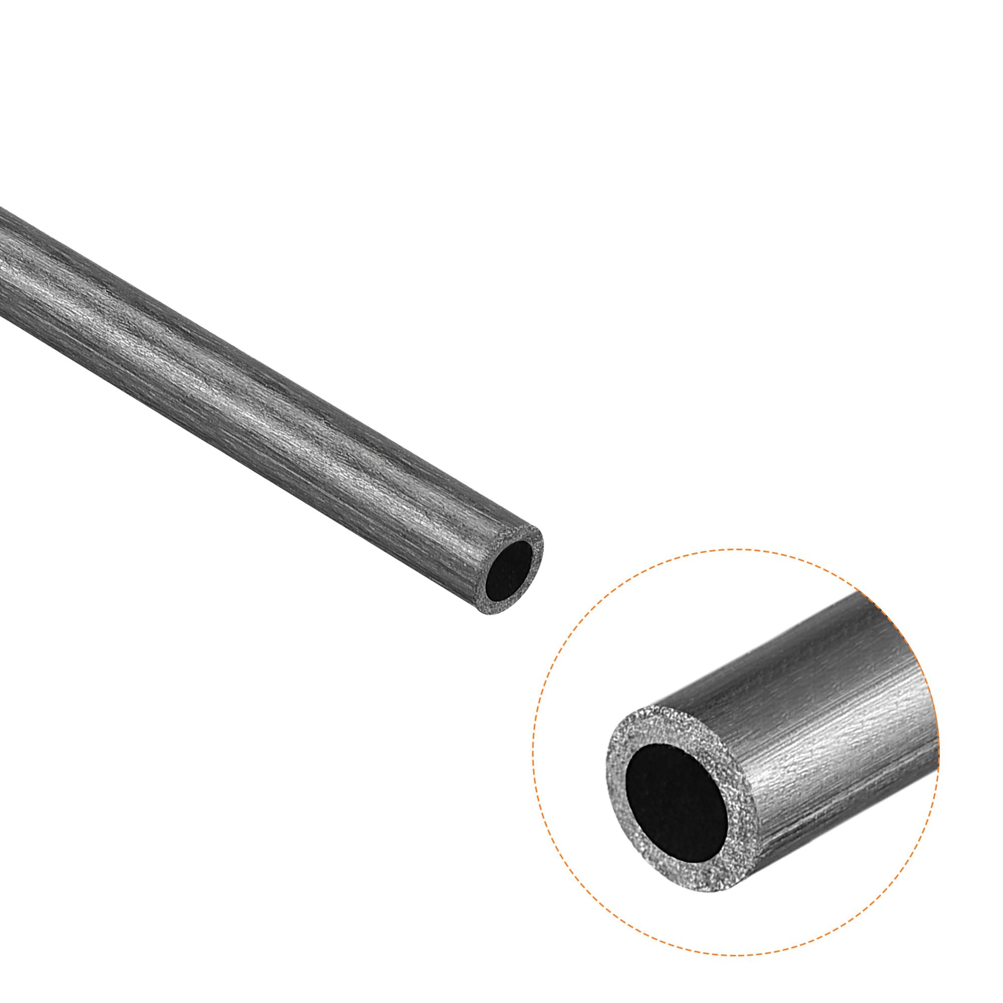 sourcing map Fibre Carbone Rond Tube 3mm x 2mm x 400mm Fibre Carbone Aile Pultrusion Tuyau Fonte pour RC Avion Quadcopter 10Pcs
