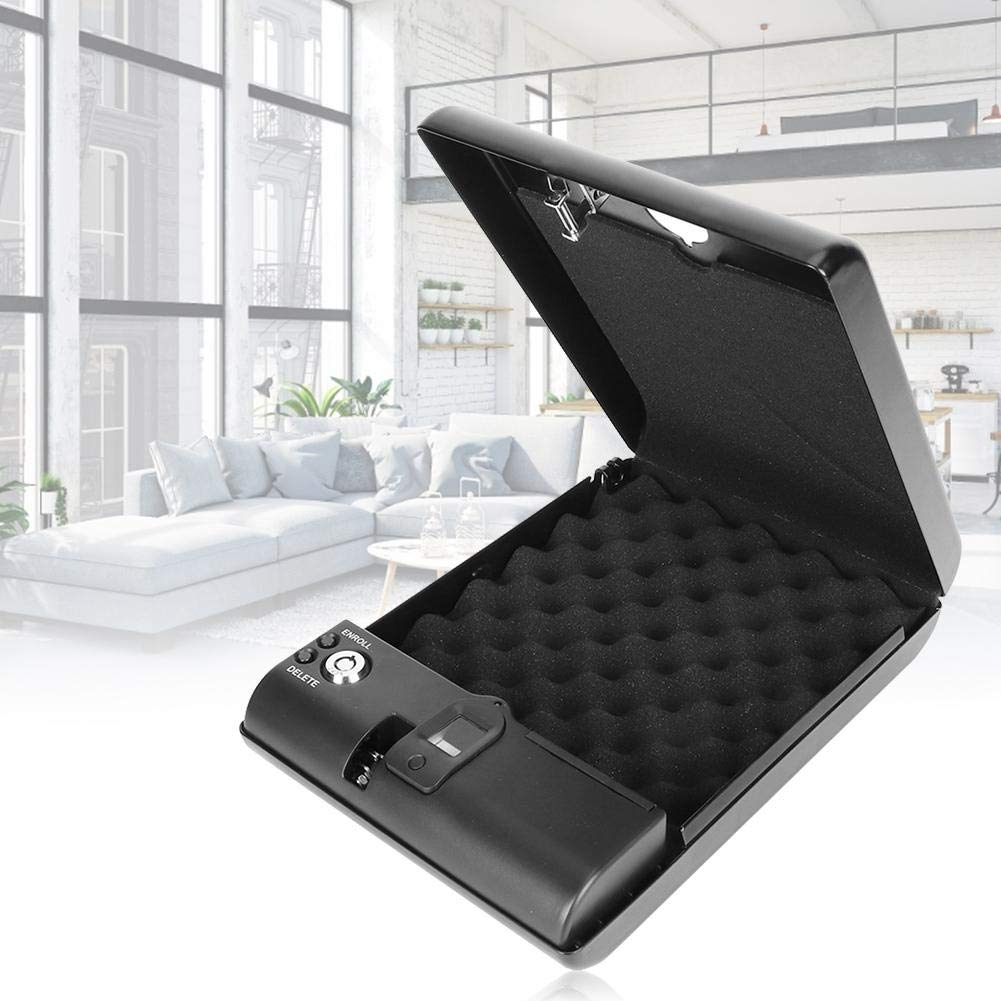 Biometrischer Fingerabdruck-Safe, Sicherheitsbox für Pistole, schnelles Entsperren des Fingerabdrucks, tragbarer Safe für Geld, Schmuck und Wertsachen - 2 Ersatzschlüssel 275 * 190 * 50 (mm)