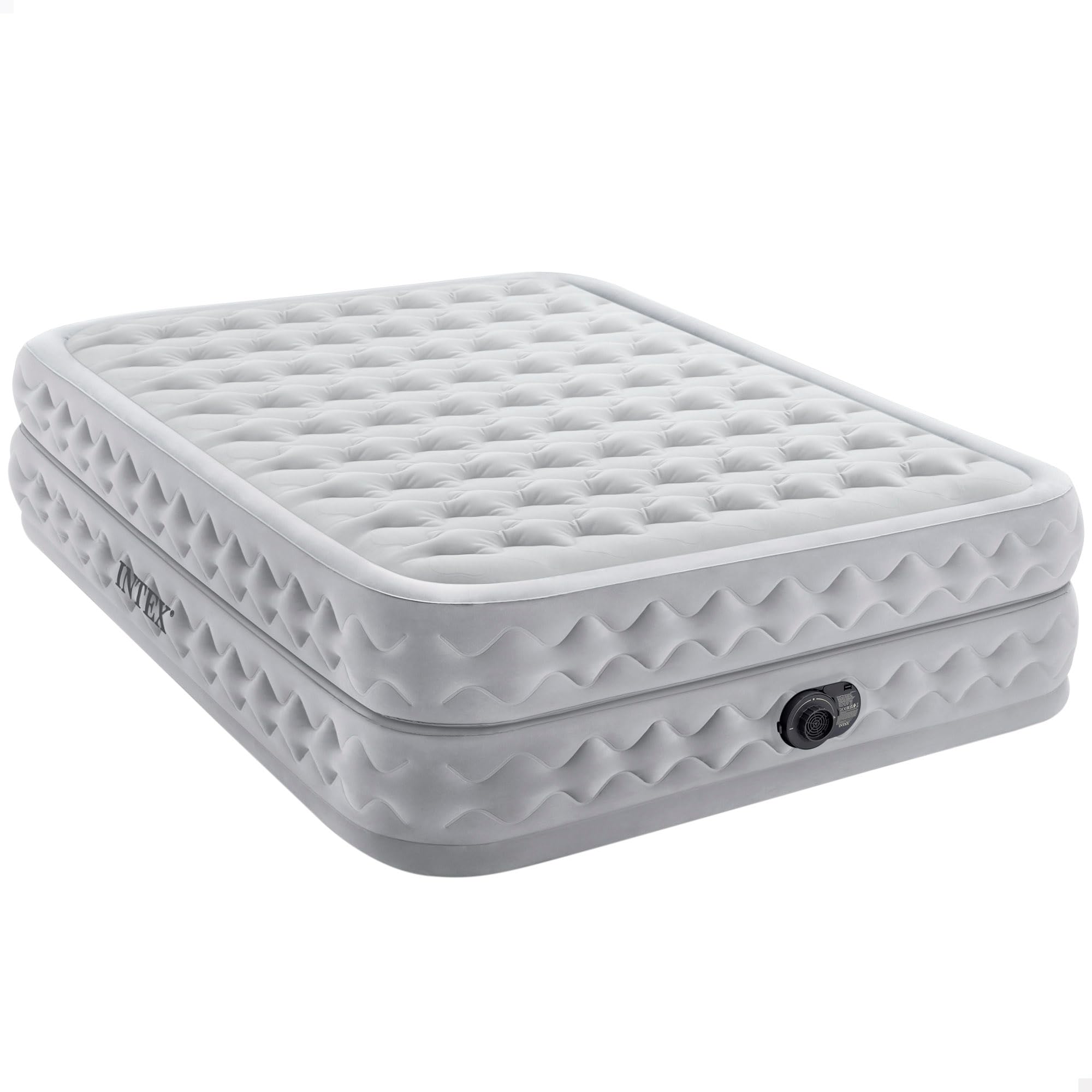 Intex 64490 Materasso Dura Beam Supreme, Teconologia Fiber-Tech Q con Pompa Elettrica Incorporata, 152 x 203 x 51 cm
