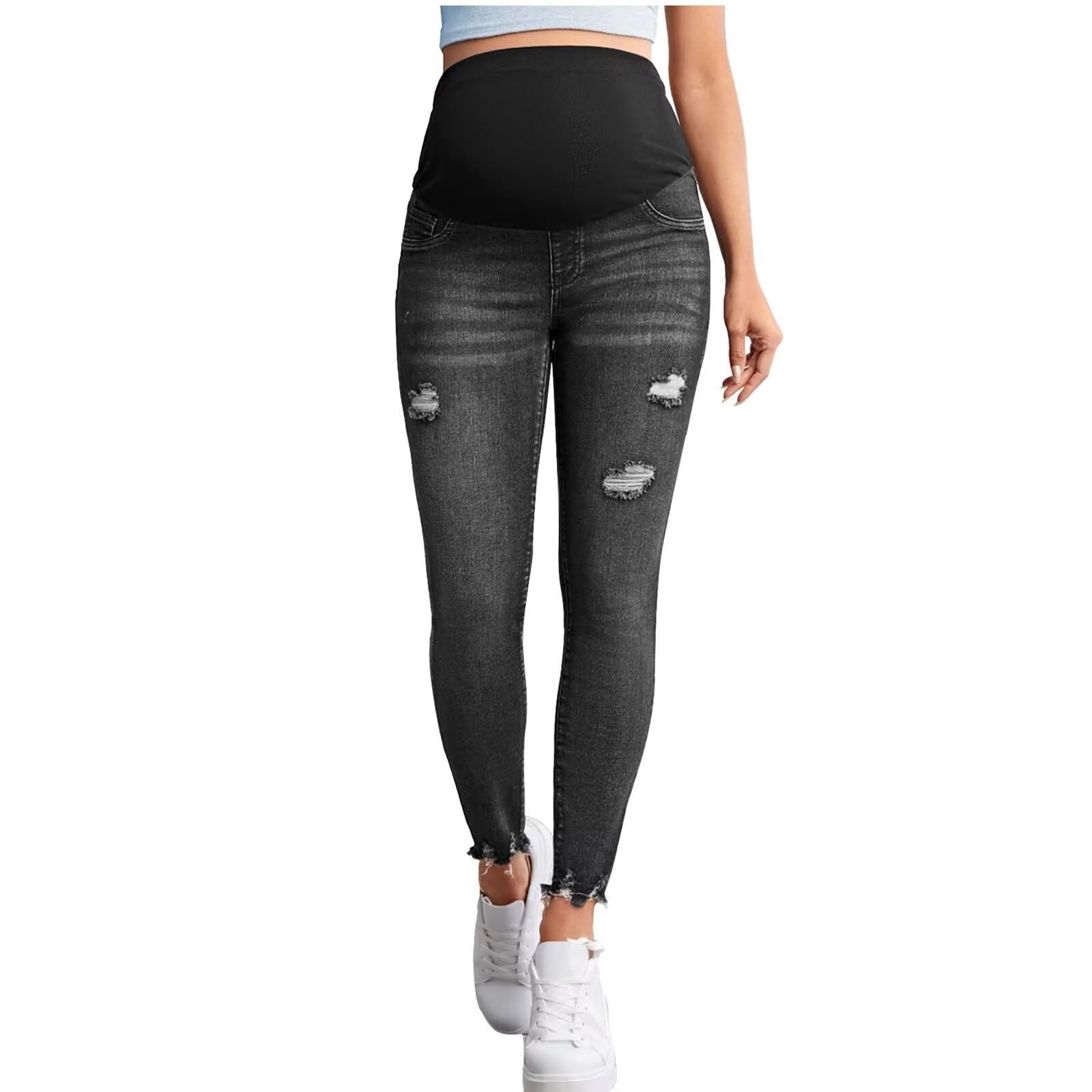 Jeans Skinny Jeans,FüR Schwangere Schwangerschafts Jeans, Lang Umstandshose Jeans,Hose Destroyed Jeans,Maternity Jean,Denim Leggings,FüR Umstands Jeans