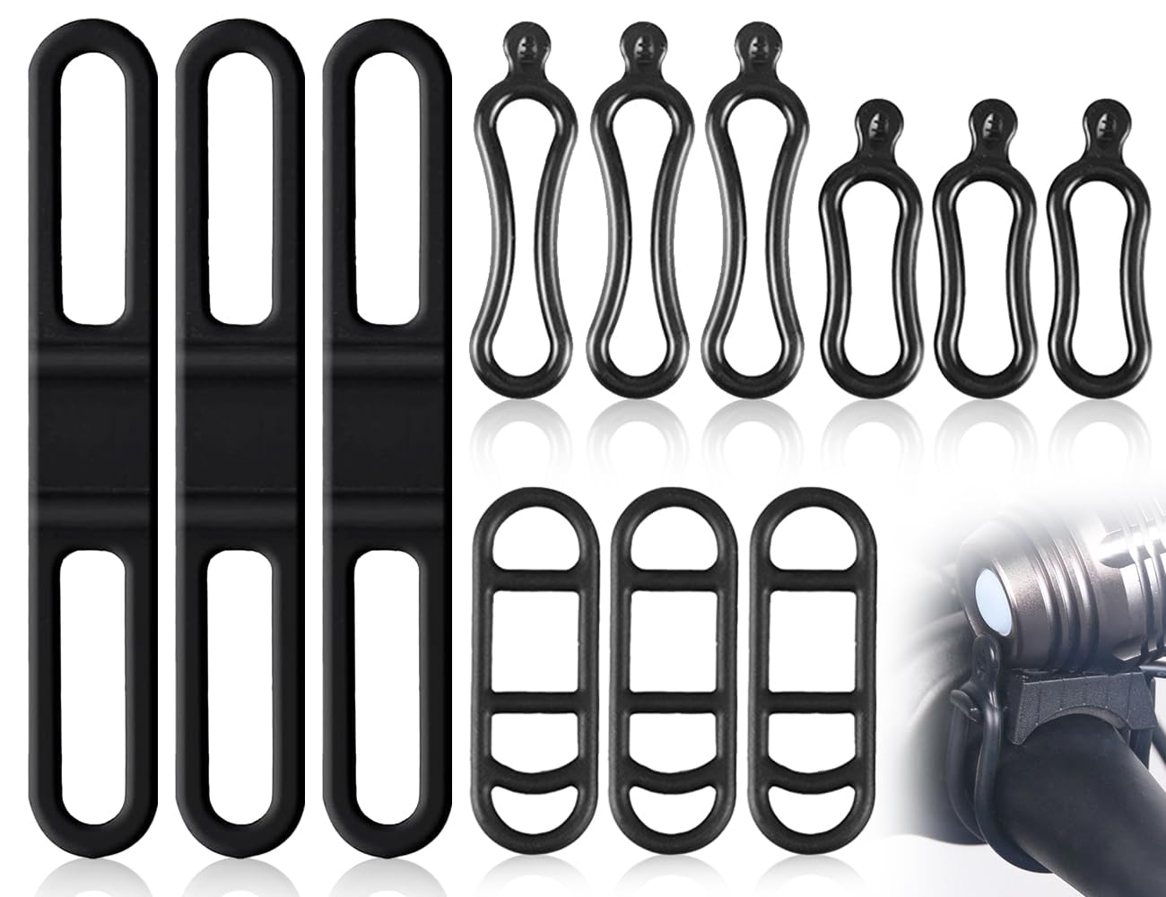 KAPSING 10 Pièces Bande De Caoutchouc De Sangle De Silicone De Vélo, Anneaux En Caoutchouc De Feux De Vélo, Support De Bande De Caoutchouc De Feu