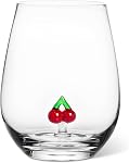 Abbott Collection Flamingo Icon Stemless Wine Glass | Durable Borosilicate, Sculpted Charm at the Base, Doubles as a Drink Marker, Pink/Clear, 20oz, 4.5"H