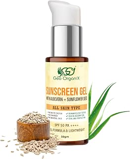 Geo OrganiX Sunscreen Gel with Aloevera & Sunflower seeds | All Skin Type (50g) Price In India