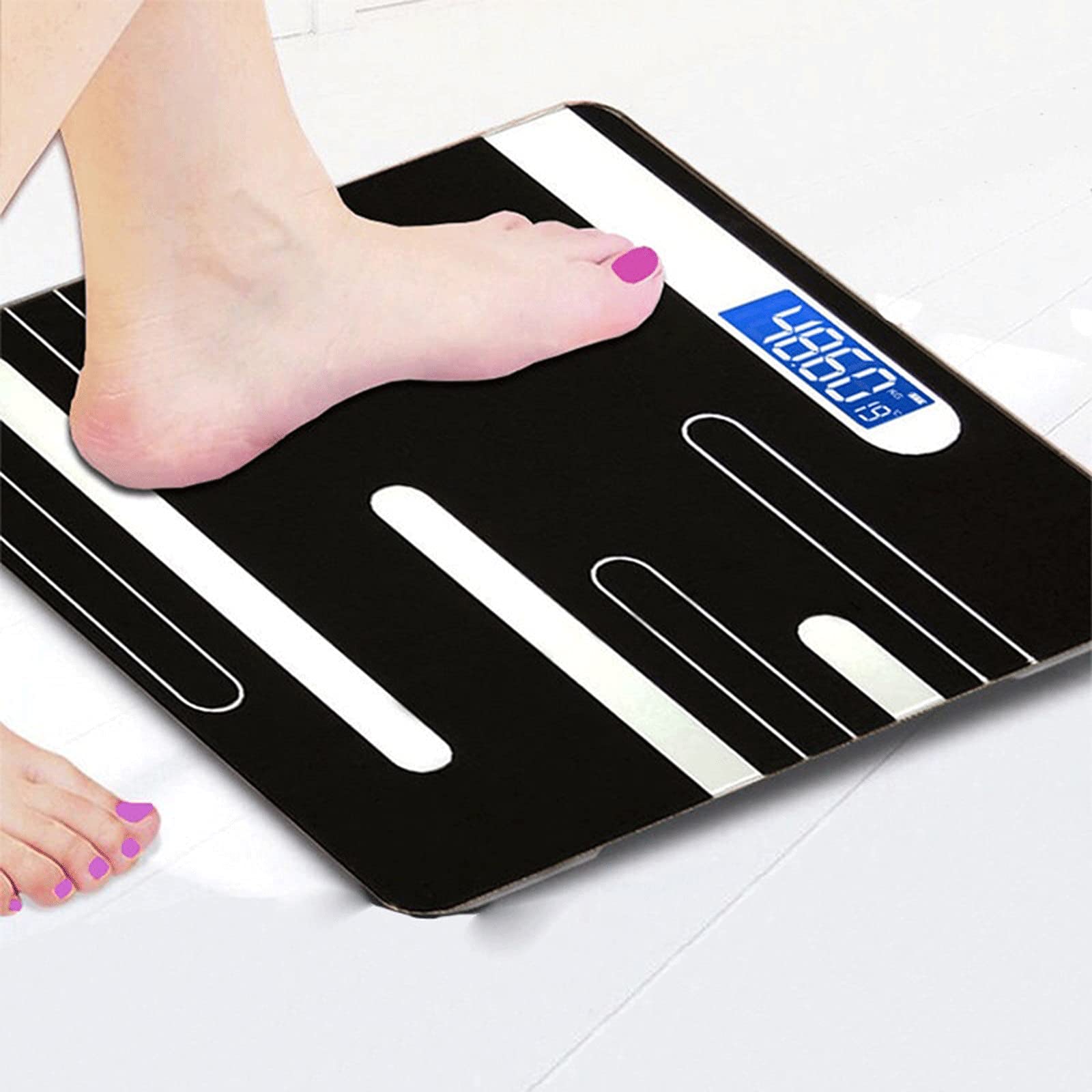 JINGYAN Básculas digitales Cuarto de baño Balanzas piso Escala Cuerpo Pesaje peso corporal digital LCD Mostrar escalas electrónicas inteligentes vidrio(Rose Gold)