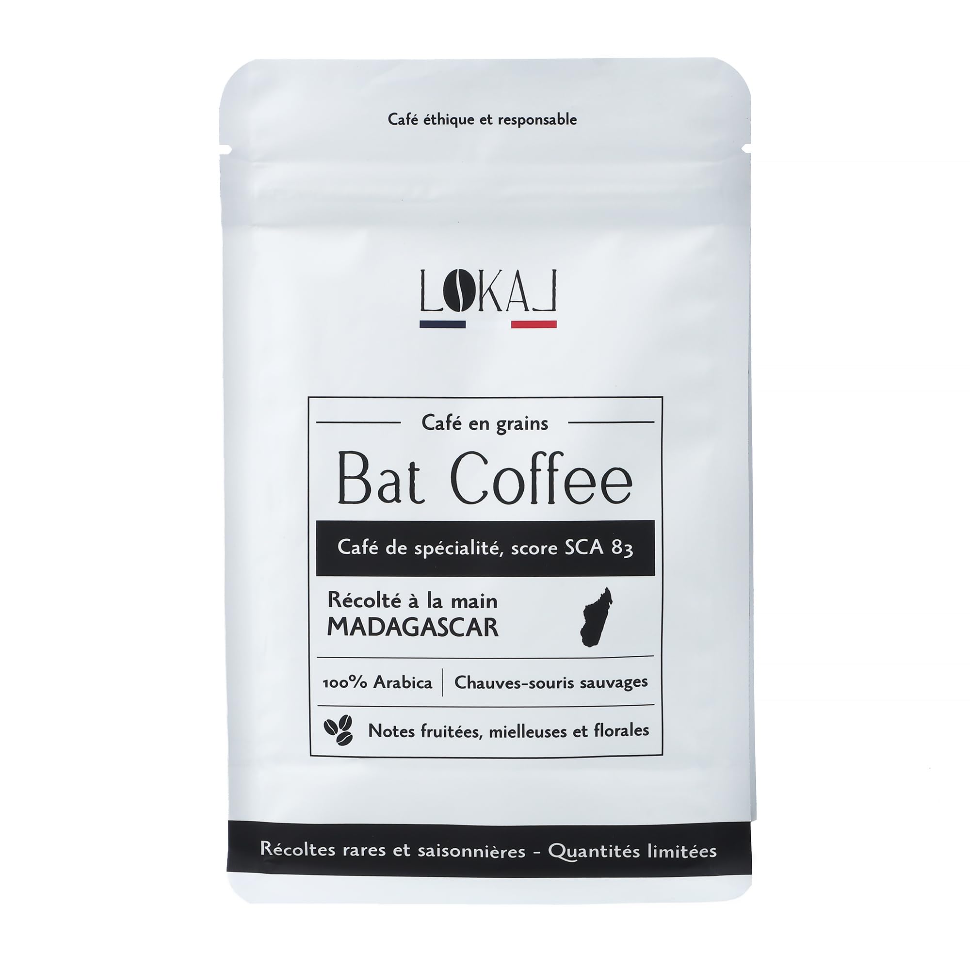 Bat Coffee | Madagascar | café de spécialité en grains (provenant d'animaux en liberté) | 100% Arabica | qualité PREMIUM | 100g | Unique en France